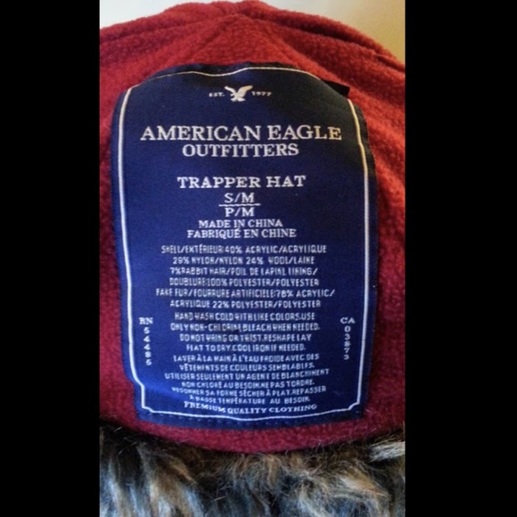 AE Wool TRAPPER HAT Vegan Fur Unisex RED Snow Ski Beanie Winter Cold Accessory - Picture 6 of 6